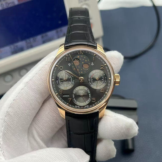 Black Yellow - Black Leather - Automatic -42mm