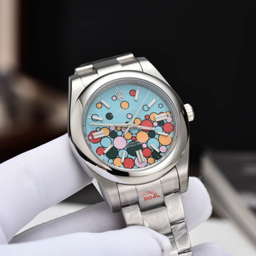 Blue Rainbow Candy - Steel 904L Silver - Automatic - 41mm/31mm