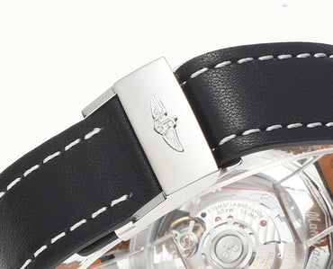 Chronograph - White Ceramic - Black White- N-Timer - Black Leather - Automatic - 43mm