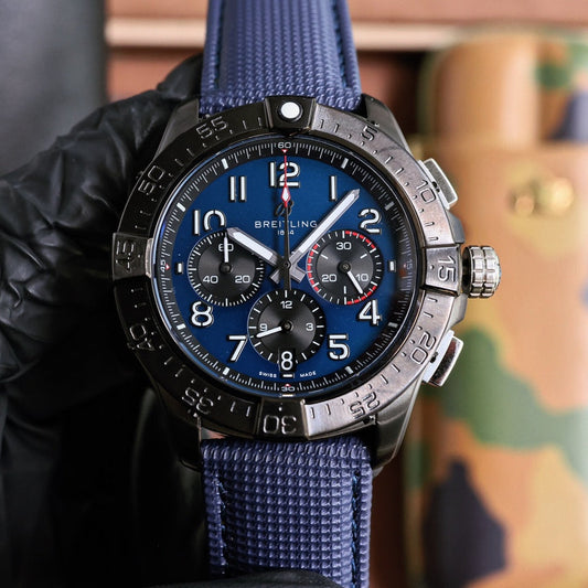 Chronograph -Blue Black - Blue Rubber - Quartz - 43mm