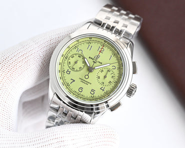 Chronograph - Green White - Silver 316L Steel - Automatic - 42mm