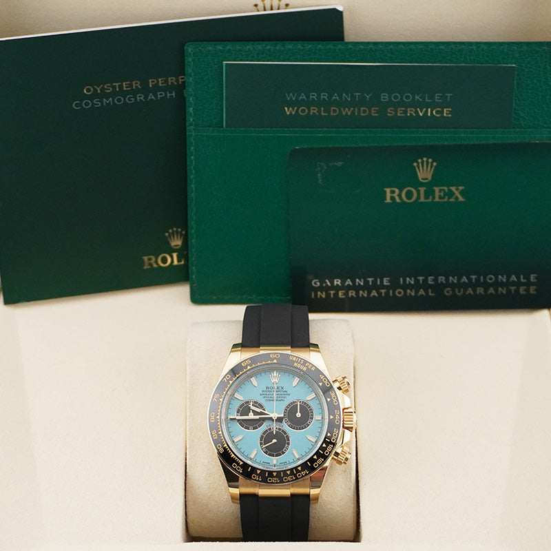 Daytona 40mm 126500LN Gold Dial Tiffany Blue