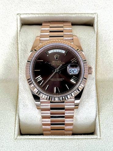 Day-Date 40mm 228235 Rose Gold Chocolate Dial
