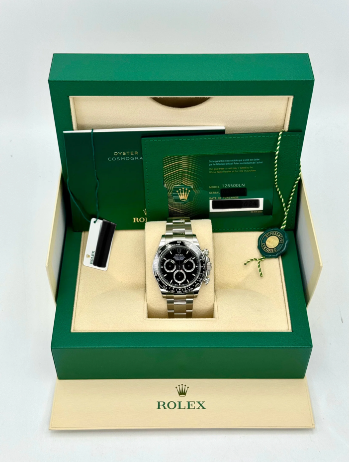 Daytona 40mm 126500LN Stainless Steel Black Dial