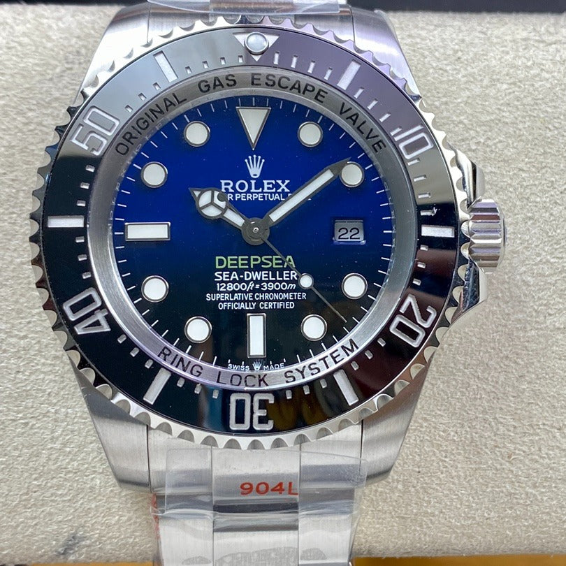 L Size - Blue Black -White 904L Steel -Automatic- 44mm