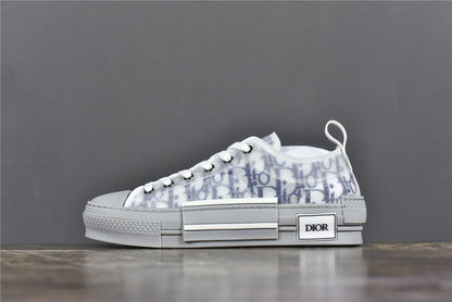 D**R B23 Low-Top Navy Blue D**r Oblique Canvas with Gray Rubber Sole