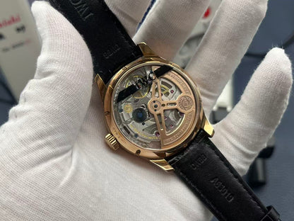 Black Yellow - Black Leather - Automatic -42mm