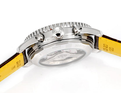 Chronograph - White Ceramic - Brown- N-Timer - Brown Leather - Automatic - 43mm