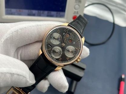 Black Yellow - Black Leather - Automatic -42mm