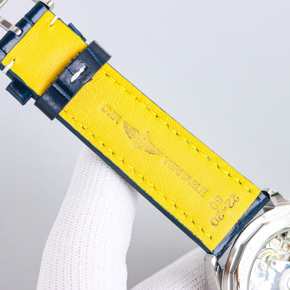 Chronograph - Blue - Blue Leather - Automatic - 42mm