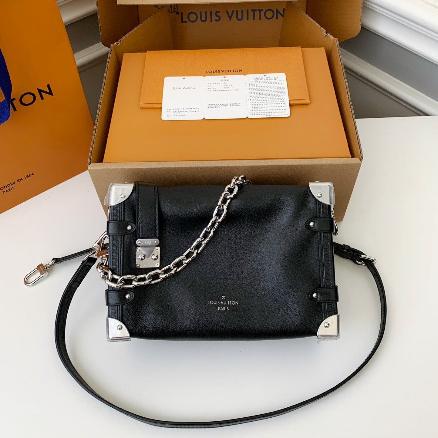 LV SIDE TRUNK full leather handbag