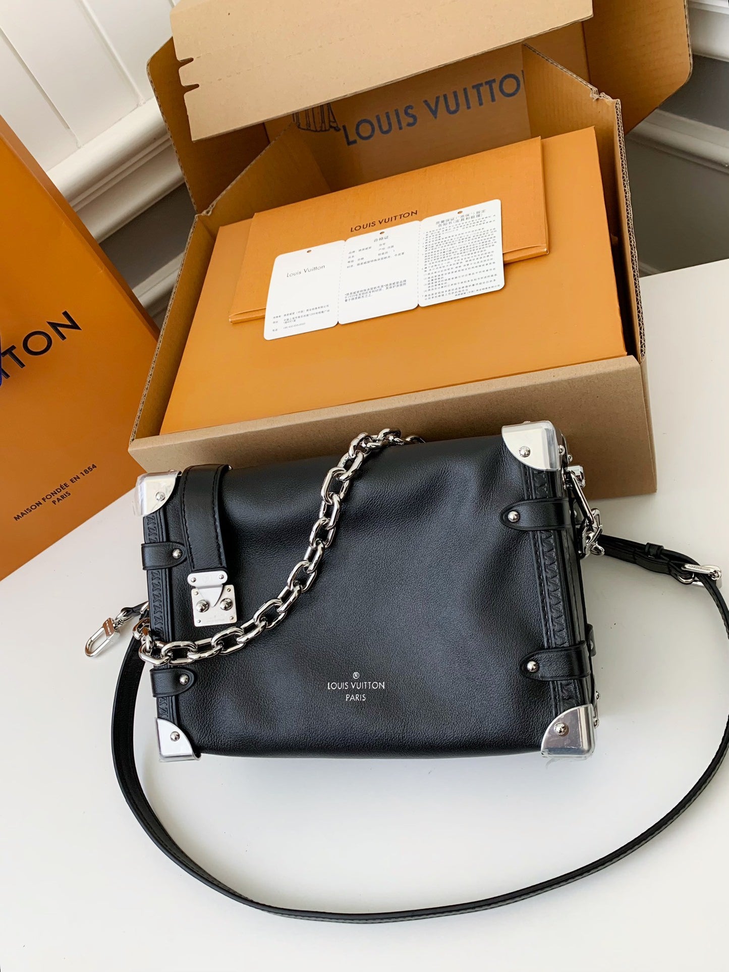 LV SIDE TRUNK full leather handbag