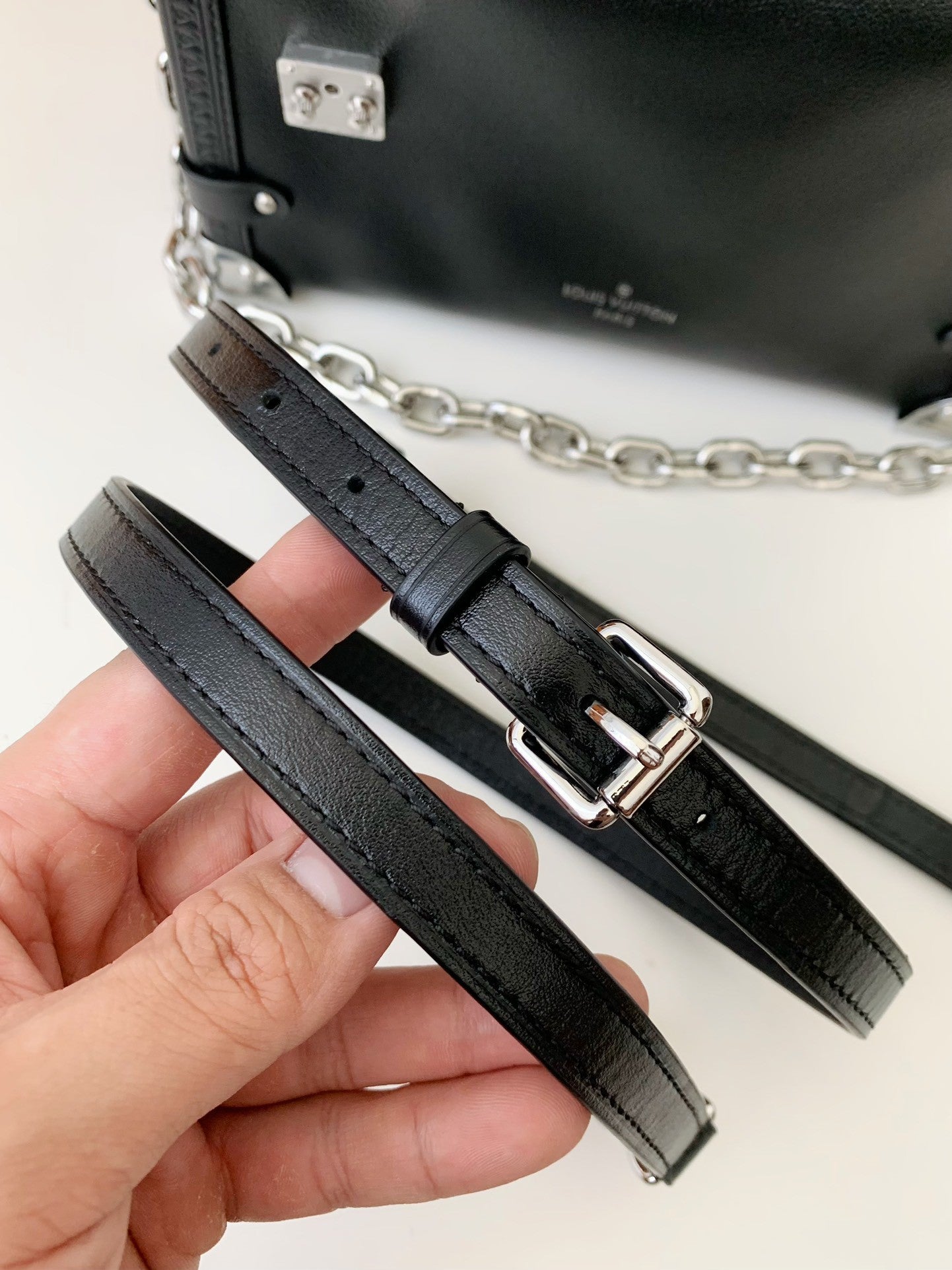 LV SIDE TRUNK full leather handbag