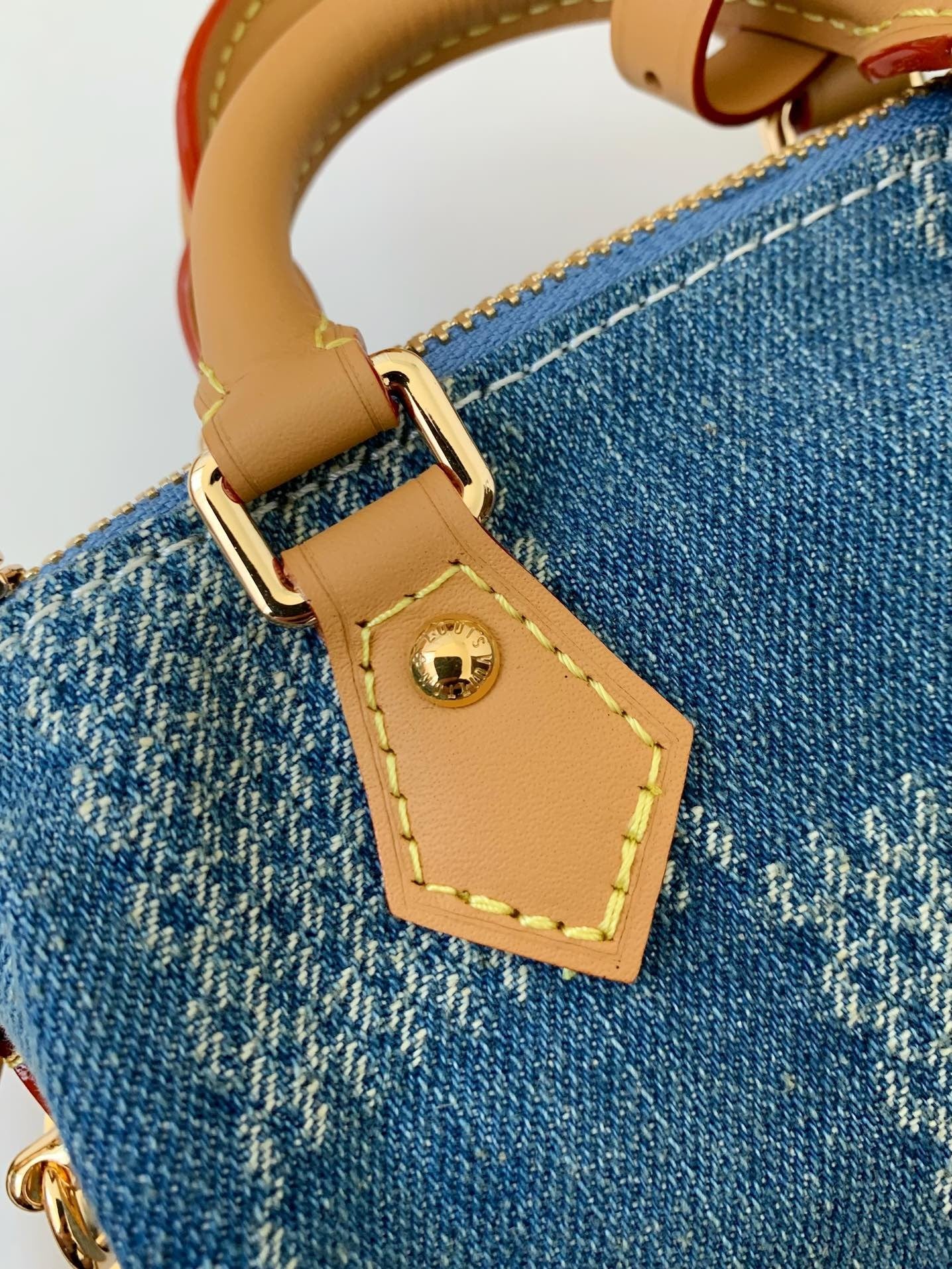 LV SPEEDY 18bandouli ère tannin denim Handbag
