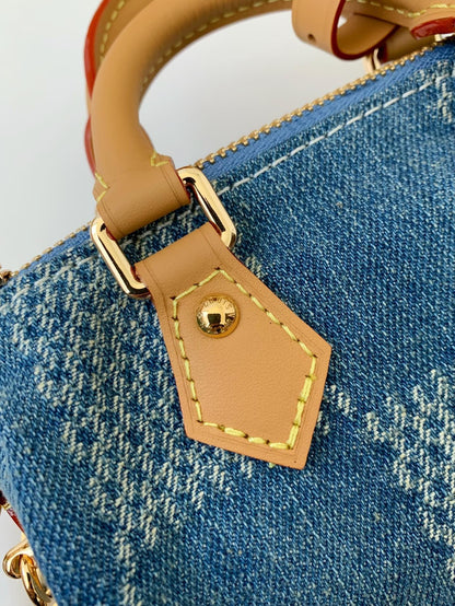 LV SPEEDY 18bandouli ère tannin denim Handbag