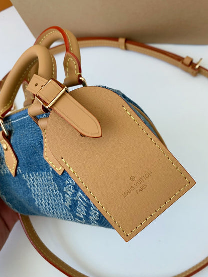 LV SPEEDY 18bandouli ère tannin denim Handbag