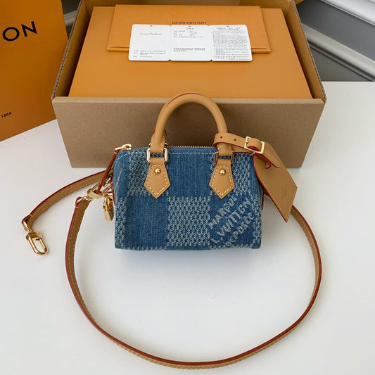 LV SPEEDY 18bandouli ère tannin denim Handbag