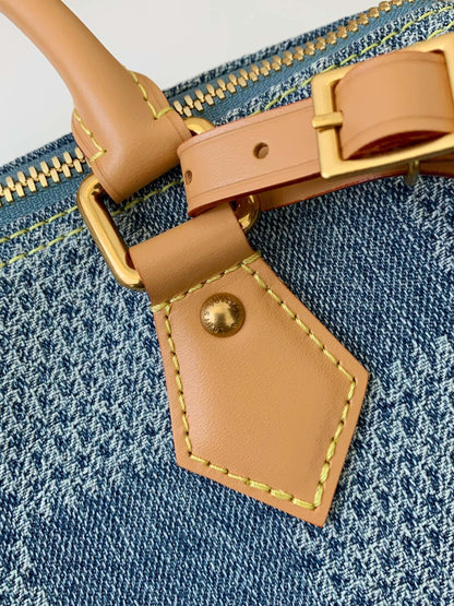 LV SPEEDY 25bandouli ère tannin denim handbag
