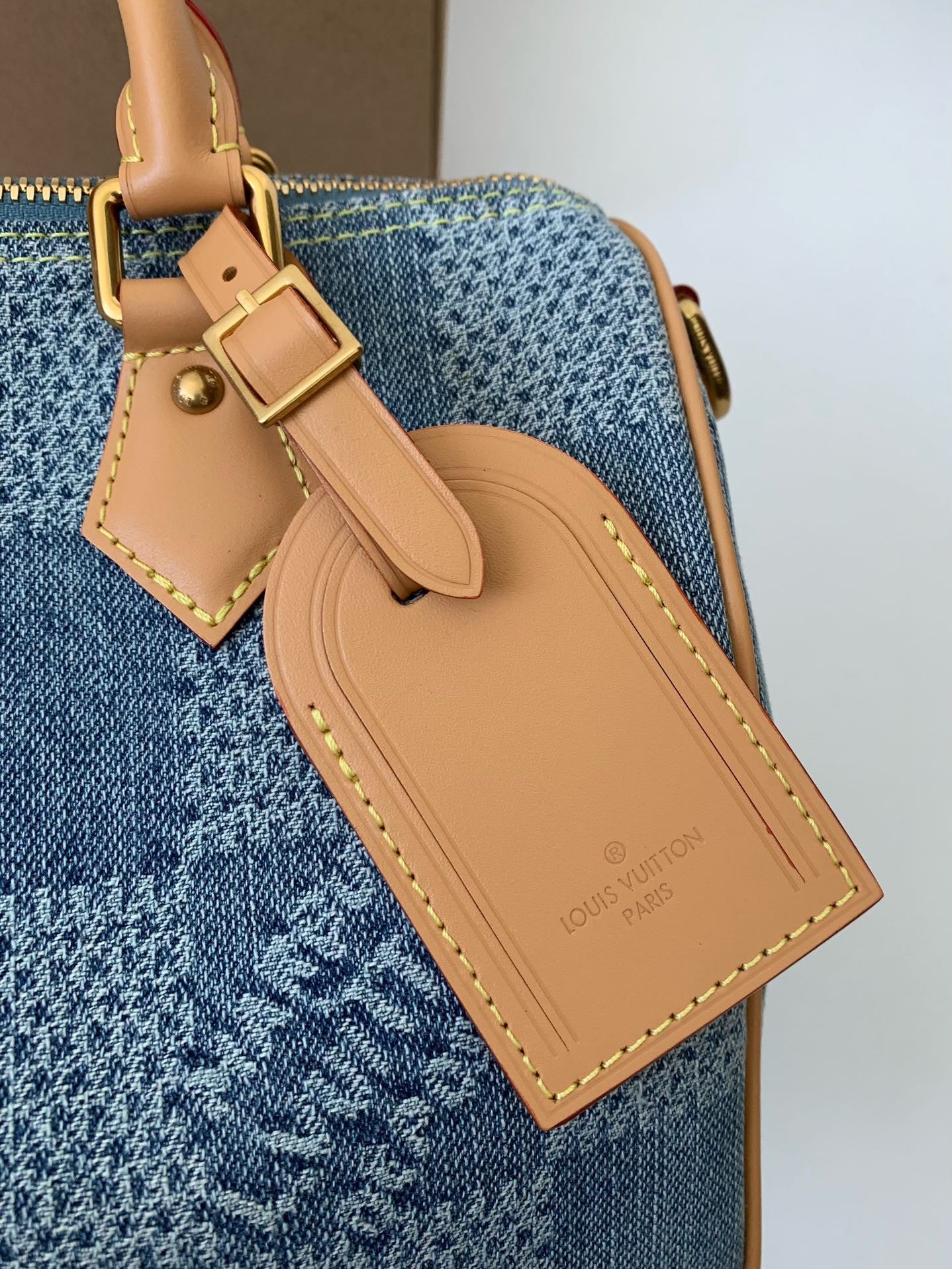 LV SPEEDY 25bandouli ère tannin denim handbag