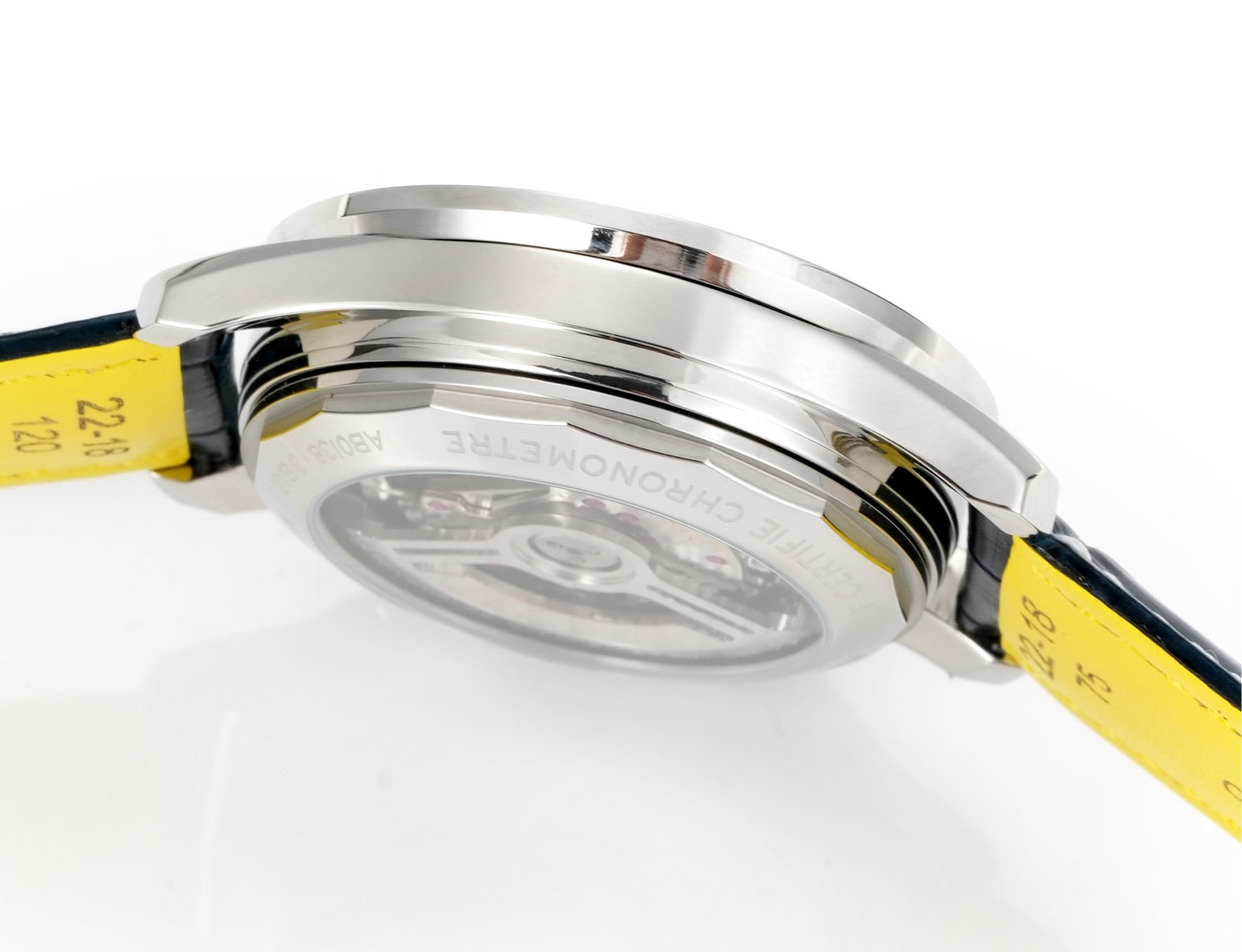 Chronograph - Rhinestone bezel - Blue White - N-Timer - Blue Leather - Automatic - 43mm