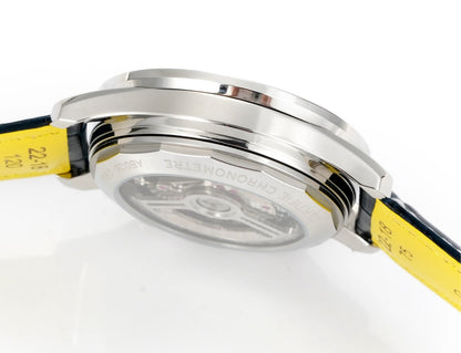 Chronograph - Rhinestone bezel - Blue White - N-Timer - Blue Leather - Automatic - 43mm