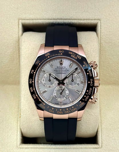 Daytona 40mm 116515LN  Oysterflex Sundust Baguette Dial