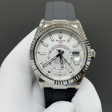 C-Factory -White Silver - Grey Rubber - Automatic - 42mm