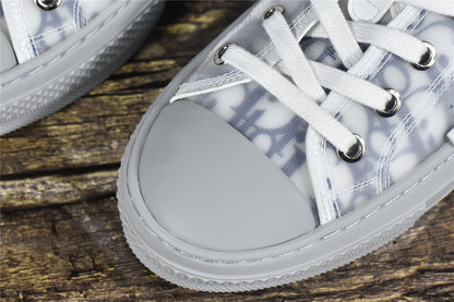 D**R B23 Low-Top Navy Blue D**r Oblique Canvas with Gray Rubber Sole