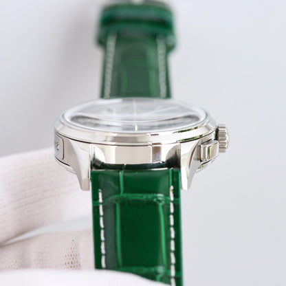 Chronograph -Green Silver - Green Leather - Automatic - 42mm