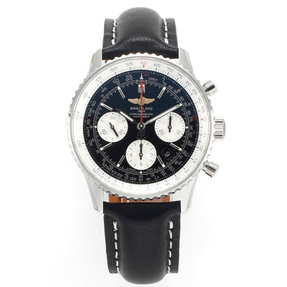 Chronograph - White Ceramic - Black White- N-Timer - Black Leather - Automatic - 43mm