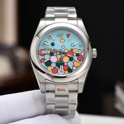 Blue Rainbow Candy - Steel 904L Silver - Automatic - 41mm/31mm