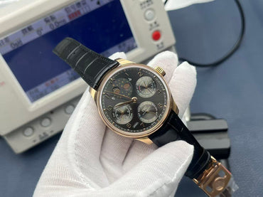 Black Yellow - Black Leather - Automatic -42mm