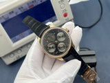 Black Yellow - Black Leather - Automatic -42mm