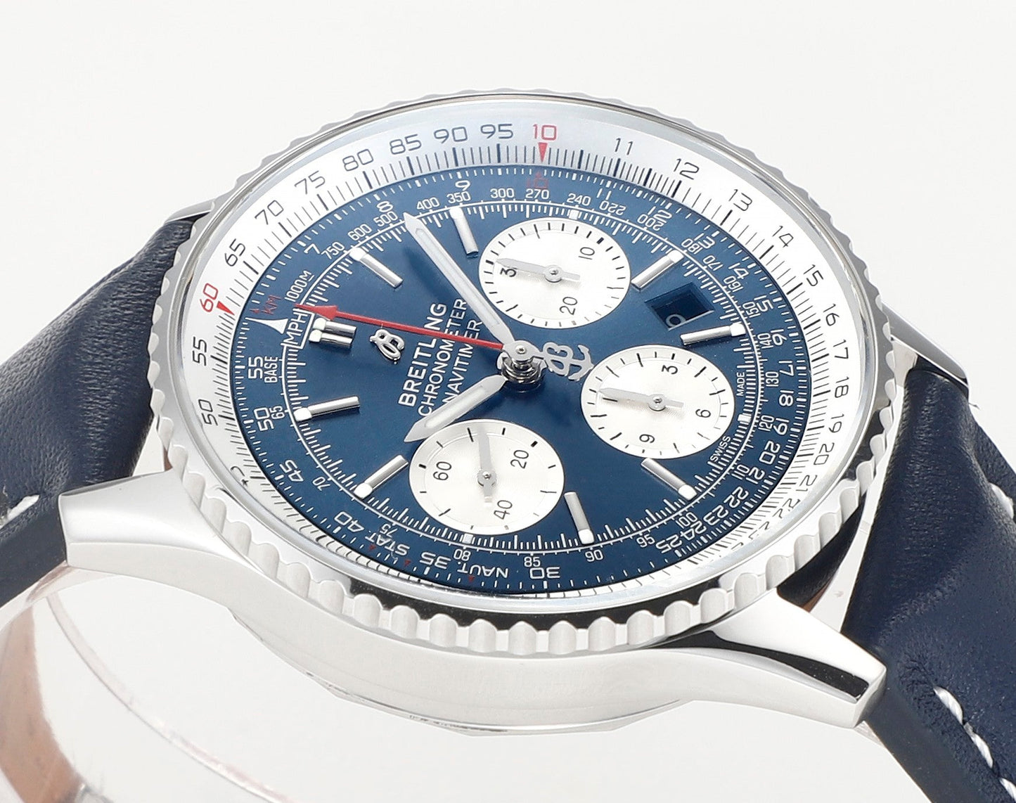 Chronograph - White Ceramic - Blue White- N-Timer - Blue Leather - Automatic - 43mm