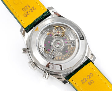 Chronograph - White bezel - Green - N-Timer - Green Leather - Automatic - 43mm