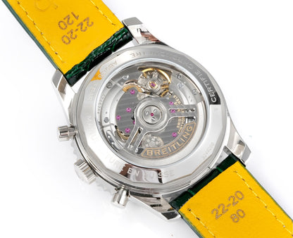 Chronograph - White bezel - Green - N-Timer - Green Leather - Automatic - 43mm