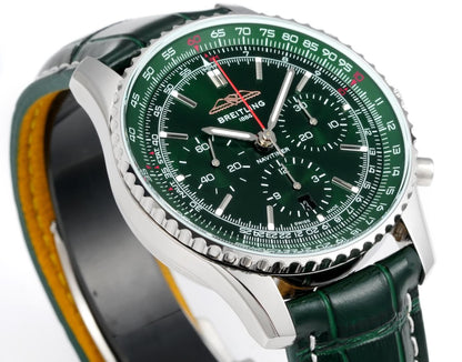 Chronograph - Green Ceramic - Green N-Timer - Green Leather - Automatic - 43mm