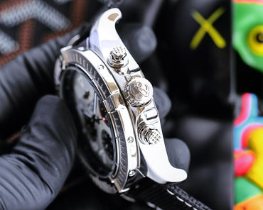 Chronograph -Black Ceramic White - Black Rubber - Quartz - 43mm