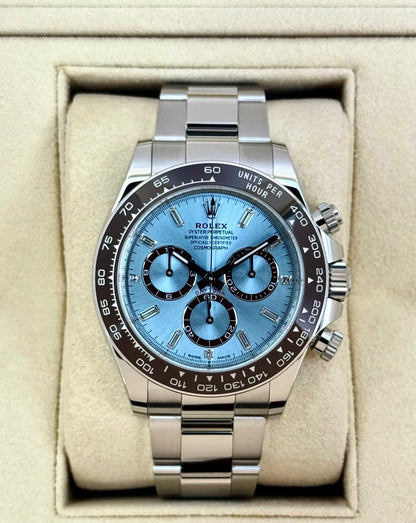 Daytona  40mm 126506 Platinum Ice Blue Diamond Baguette Dial
