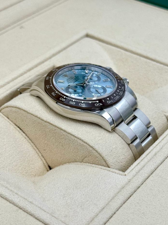 Daytona  116506 steel Ice Baguette Blue Dial