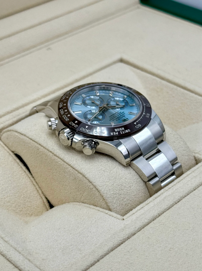 Daytona  116506 steel Ice Baguette Blue Dial