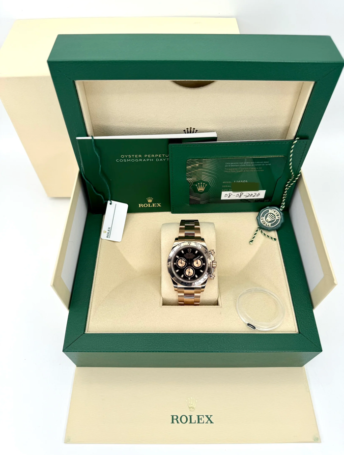 Daytona 40mm116505 Rose steel Black Dial