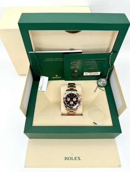 Daytona 40mm116505 Rose steel Black Dial