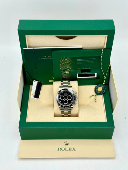 Daytona 40mm 126500LN Stainless Steel Black Dial