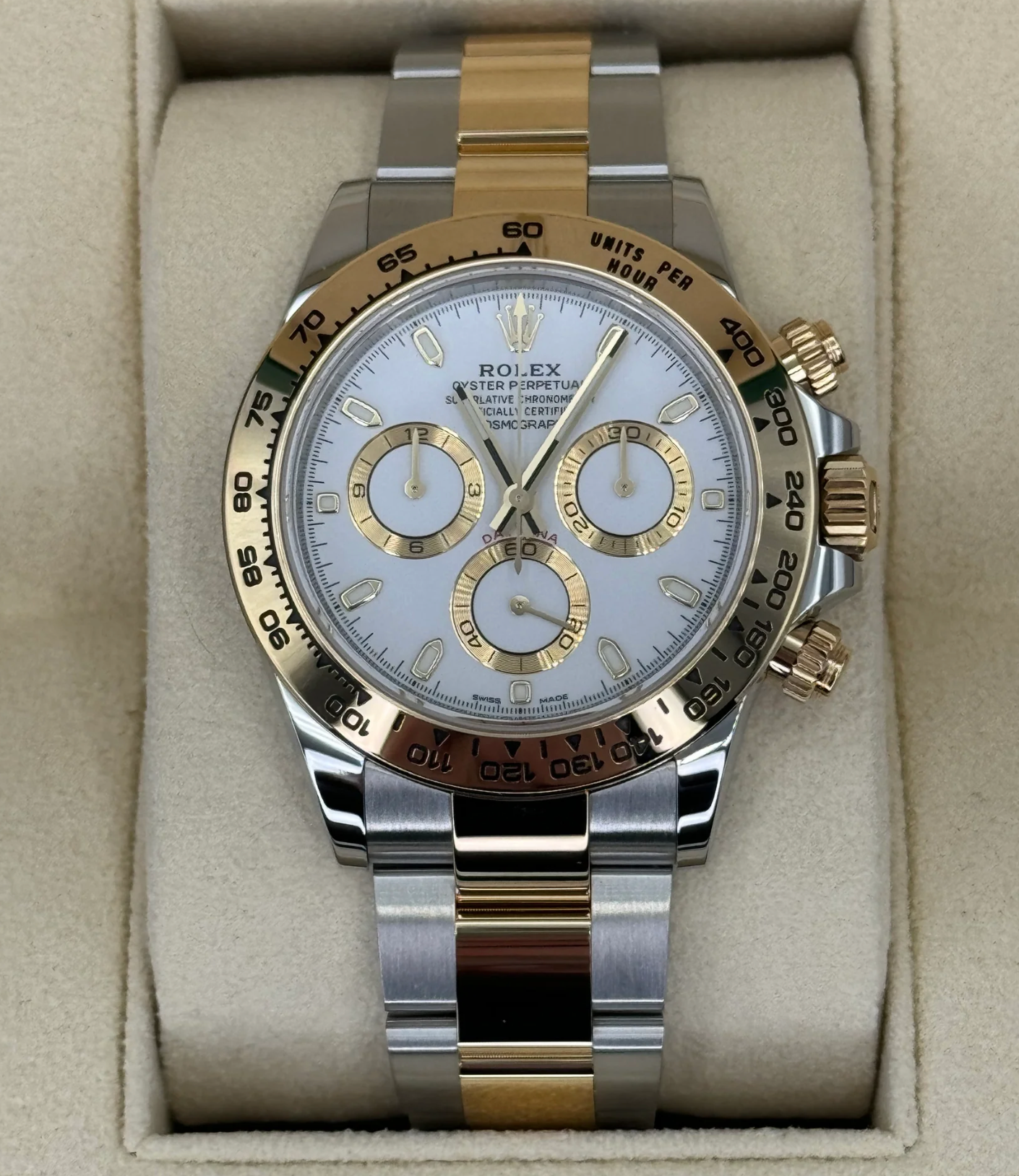 Daytona 40mm 116503 Tow-Tone White Dial