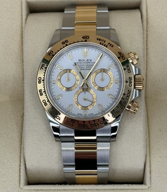 Daytona 40mm 116503 Tow-Tone White Dial