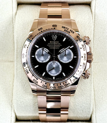 Daytona 40mm 126505 Rose Gold Black Dial