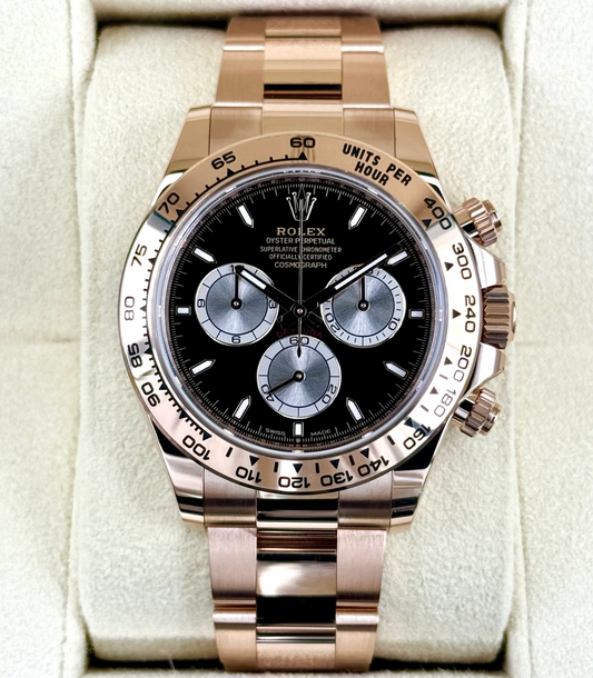 Daytona 40mm 126505 Rose Gold Black Dial