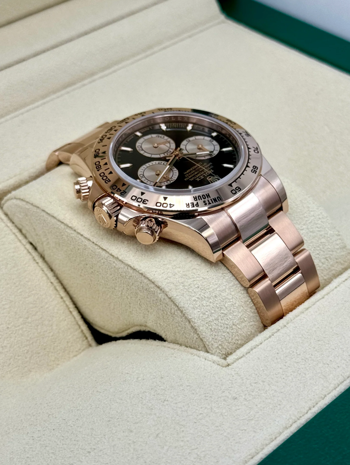 Daytona 40mm 126505 Rose Gold Black Dial