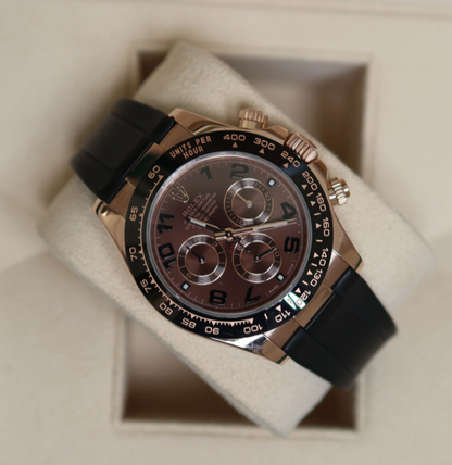 Daytona 40mm 116500LN Chocolate Arabic Dial rose Gold